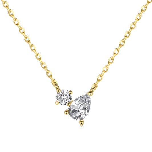 Toi et Moi Necklace – Pear and Round Pendant Design
