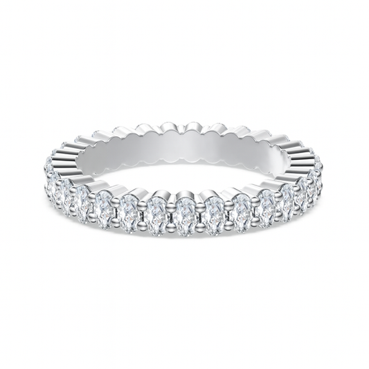 silver oval eternity band 3mm width