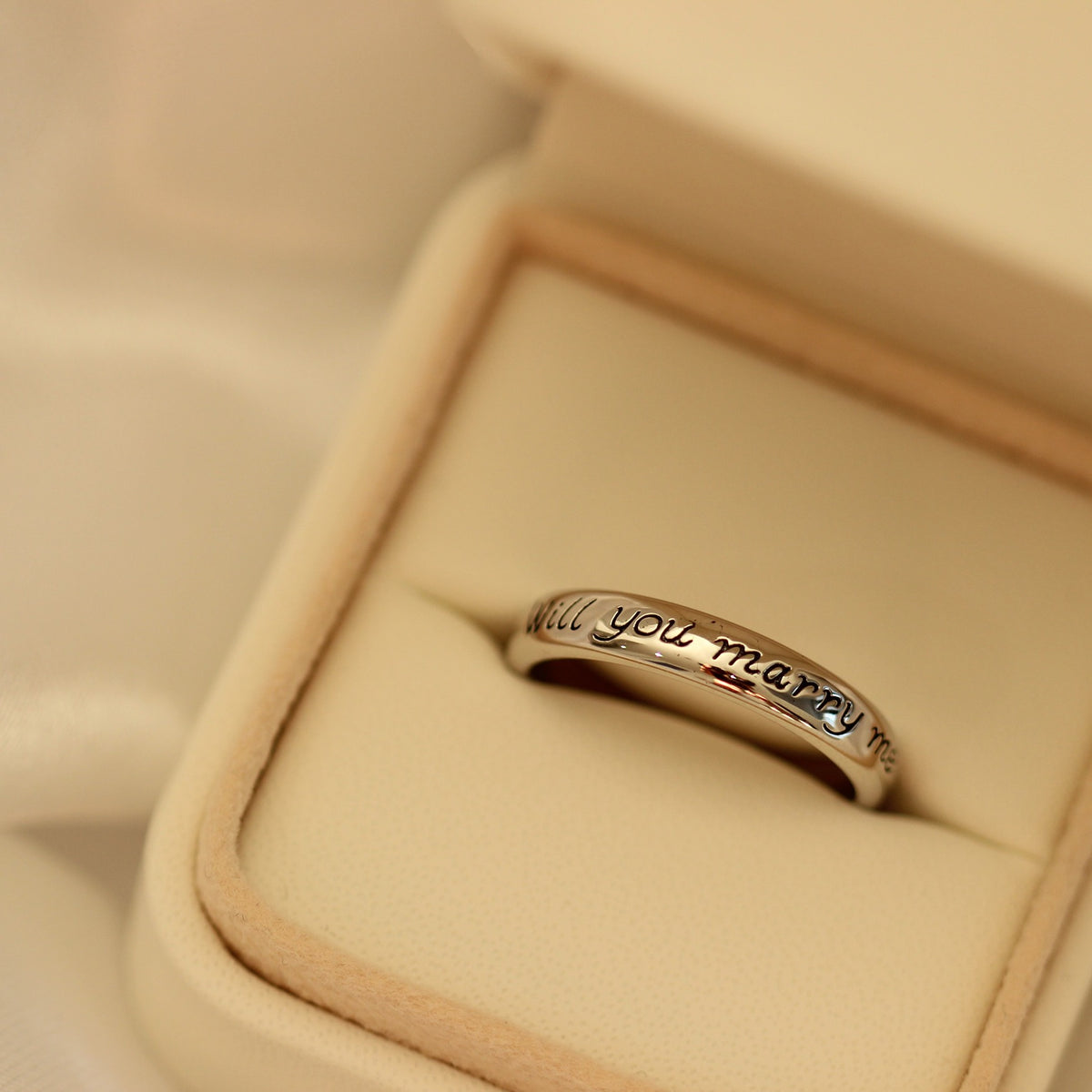 Marry Me Proposal Ring | “Will You Marry Me?” Engraved – Travel Ring Co