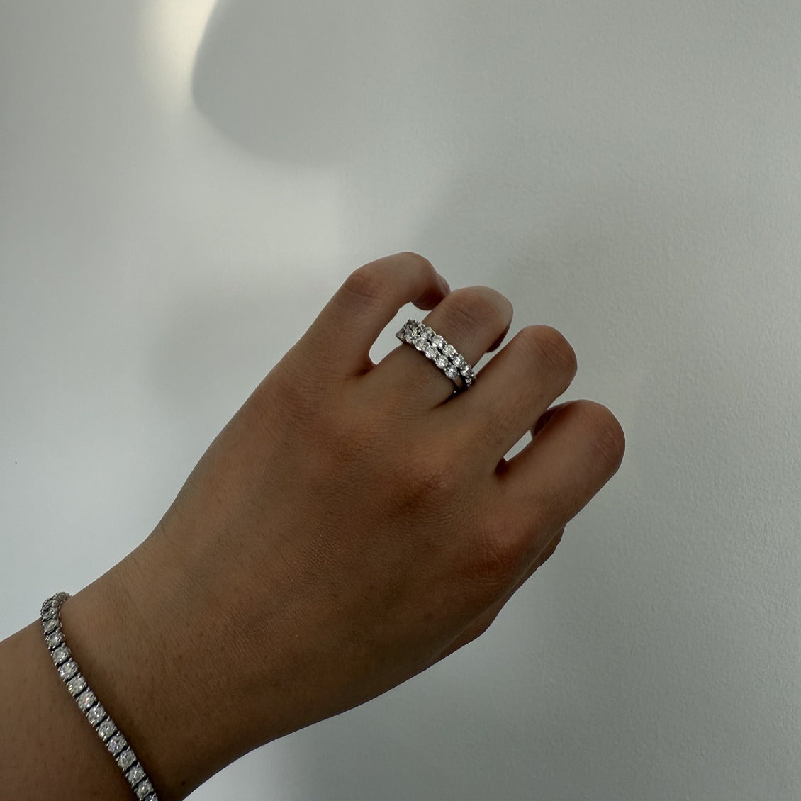 silver round eternity ring 3mm